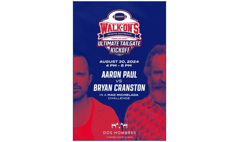 Aaron Paul and Bryan Cranston to Compete in a Mad Michelada Showdown at Walk-On’s Sports Bistreaux in Las Vegas