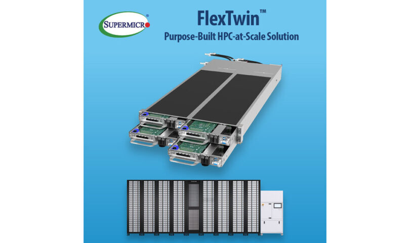 Supermicro’s nieuwe multi-node vloeistofgekoelde architectuur biedt maximale prestatiedichtheid en is speciaal gemaakt voor HPC op schaal