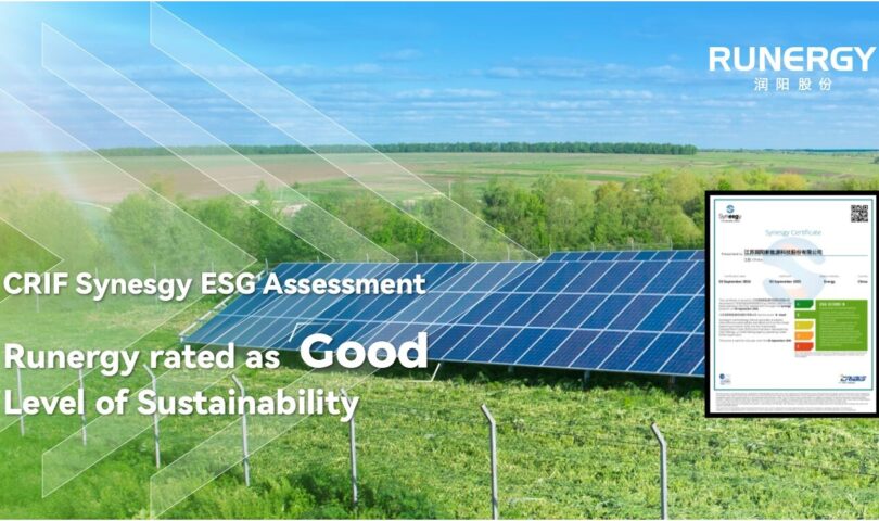 Runergy Passes Synesgy ESG Assessment with Good Level of Sustainability