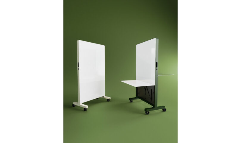Clarus Unveils a Mobile Dry-Erase Glassboard with Built-in Desk Clarus Unveils a Mobile Dry-Erase Glassboard with Built-in Desk