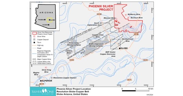 SILVER ONE COMMENCES A ZTEM GEOPHYSICAL SURVEY AT ITS HIGH-GRADE PHOENIX SILVER PROJECT, ARIZONA