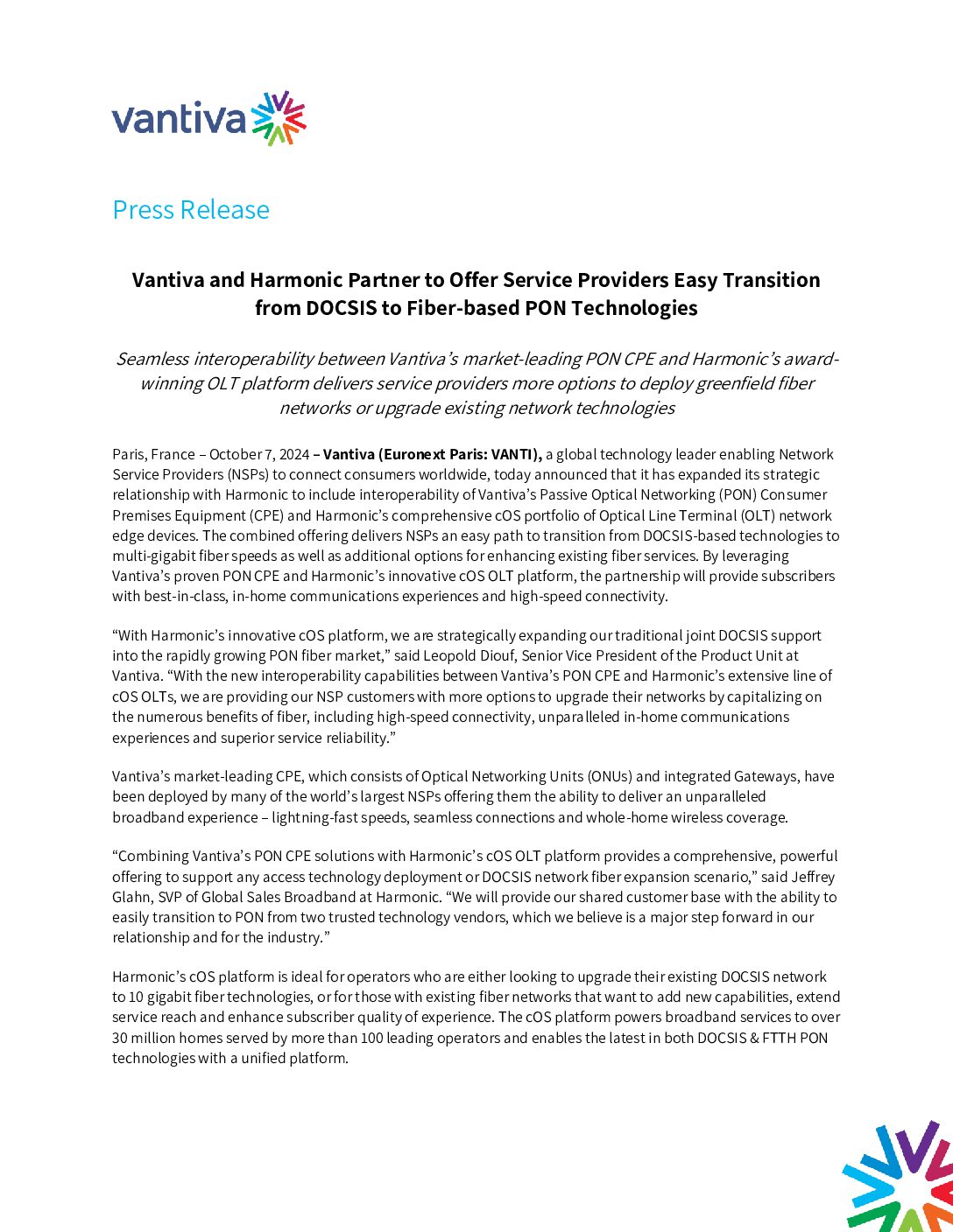Vantiva and Harmonic Spouse to Do business in Carrier Suppliers Simple Transition from DOCSIS to Fiber-based PON Applied sciences