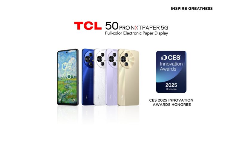 TCL 50 PRO NXTPAPER 5G-Smartphone erhält Innovationspreis der CES 2025
