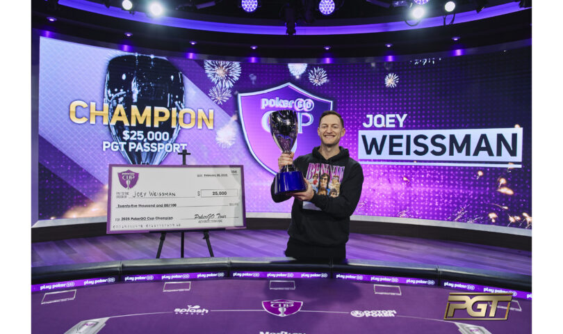 Joey Weissman Wins 2025 PokerGO Cup, Takes Lead in PokerGO Tour® Standings
