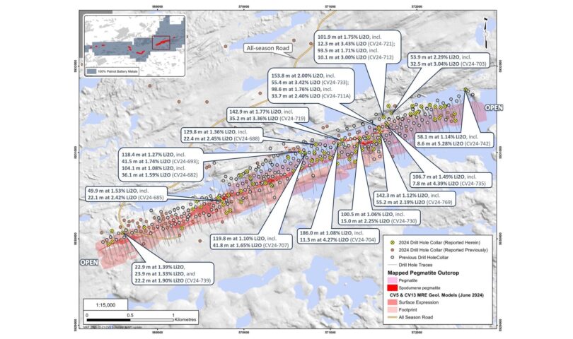 A couple of Large, Top-Grade Intercepts on the CV5 Pegmatite, together with 153.8 m at 2.00% Li2O, Completes Drill Dataset for Nearest Feasibility Learn about and Ore Hold in Q3-2025