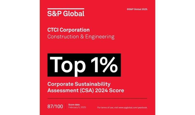 CTCI Ranks Top 1% for Three Consecutive Years in S&P Global’s Sustainability Yearbook